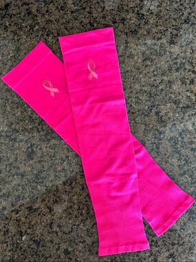 11 pairs (22 in total) Pink Ribbon Compression Arm Sleeves - Bright Pink